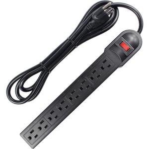 8 Port Power Strip Surge Protector, 6 Feet Cord with Lit Switch, for Home Office School Shop Garage, Wall Mountable,750J 15A 125V 1875W, 14AWG, UL Listed, Black