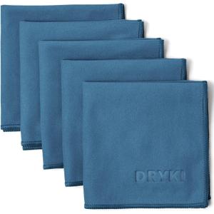 Pocket-Sized Sweat Towels - The Original Sweat Absorbing Handkerchiefs - Quick-Dry Microfiber Sweat Rags for Face, Hands, & Body - Men & Women - Gym, Sports, and Work (Blue: 5 Pack)