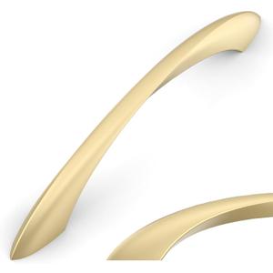 Amerdeco 10 Pack Brushed Gold Cabinet Pulls 5 Inch(128mm) Hole Center Cabinet Hardware Gold Kitchen Cabinet Handles for Bathroom Drawer Pulls Dresser Pulls ZH0048