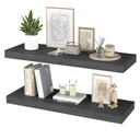 Floating Shelves for Wall - 36 x 9 Inch Wood Shelves for Bathroom, Bedroom, Kitchen Decor, Farmhouse Decor Set of 2, Black