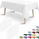 FULDGAENR Plastic Tablecloth, Disposable White Table Cloth 54x108 Inch for 6-8 Foot Rectangle Table Indoor/Outdoor Parties Birthdays Weddings Anniversary - 1 Pack