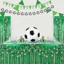 Unittype 13 Pcs Soccer Party Decorations Set with 1 Giant Inflatable Soccer Ball, 4 Football Banners, 4 Green Tassels and 1 Nylon Net Parade Float for Homecoming Party Car Truck Decor