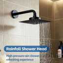 Filtered Shower Head Rainfall Showerhead with Filters Stainless Steel Reduces Chlorine and Heavy Metals Square 8 Inch Showerhead Matte Black