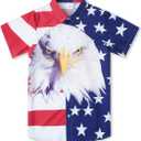 westwolf Boys Hawaiian Shirts 3 Button Down Aloha Luau Shirt Kids (L)