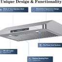 IKTCH 30 Inch Under Cabinet Range Hood, 900 CFM with 4-Speed Gesture Sensing & Touch Control, Stainless Steel Range Hood
