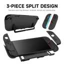 Slim Dockable Case for Nintendo Switch 2, Heavy-Duty Drop Protection Protective Shell Cover, Split Design Wear-Resistant Game Console Accessories, Black