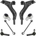 TRQ Front Steering & Suspension Kit Control Arm with Ball Joint Sway Bar Stabilizer Link Tie Rod Compatible with 2008-2009 Ford Taurus Mercury Sable