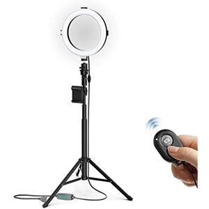 Bower 8" Selfie Ring Light Studio with Adjustable Tripod and Phone Holder – Professional Photo and Video Lighting Kit for Vlogging, Streaming, and Social Media Content Creation
