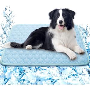 Upgrade Self-Cooling Mat for Dogs & Cats - Washable Pet Cooling Pad, Foldable Dog Cooling Mat Pet Cool Blanket for Indoor or Outdoor (Medium, Blue)