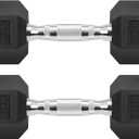 Hex Dumbbells Rubber Coated Cast Iron Hex Black Dumbbell Free Weights for Exercises, 7.5 Pounds / Pair