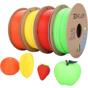 3DHoJor PLA Pro (Plus) Filament 1.75mm, 3D Printer Filament,1kg*4 Bundle Cardboard Spool 3D Printing Filament, Dimensional Accuracy +/- 0.03 mm-Peak Green+Orange+Yellow+Red