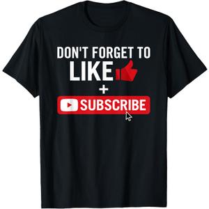 Social Media Influencer Like and Subscribe T-Shirt, S
