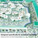 Chinoiserie Green and White Floral Mahjong Mat 31.5 x 31.5 Inch, Grandmillennial Flower Non-Slip Noise Reduction Gaming Mat for American Mahjong, Poker, Card Games, Board Games and Dominoes