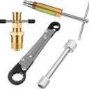 4 Pcs Angle Stop Wrench Kit Plumbing Tool, Olive Ring Removal Tool with Diameter of 1/2", 3/4", Compression Sleeve Puller for 1/2" Compression Fitting, Install Angle Stop Nut (Olive,Grey)