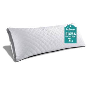 Oubonun Premium Adjustable Loft Quilted Body Pillows - Firm and Fluffy - Quality Plush - Down Alternative - Head Support Pillow - 21"x54"