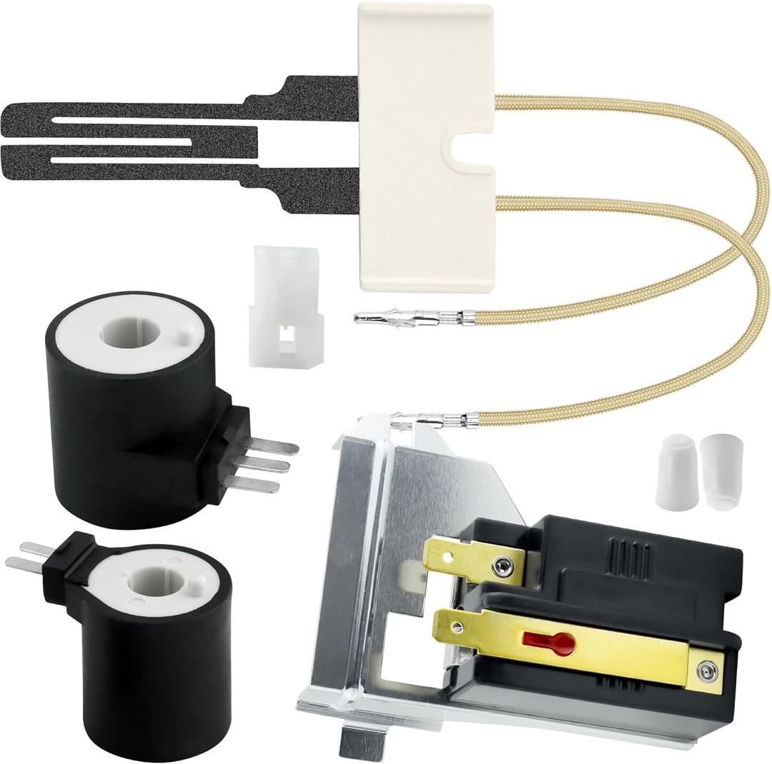 Upgraded Gas Dryer Repair Kit with 279311 Flat Igniter for Ken-more Whirl-pool May-tag Gas Dryer, with-279834 Gas Valve Coil -338906 Dryer Flame Sensor- Rapid Heating High Success Rate by TOMOON