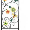 WENTTUO Decor for Outside 33 Inch Decorative Garden Stakes with Flowers Dragonflies Metal Yard Decorations for Outdoor Patio Lawn Backyard