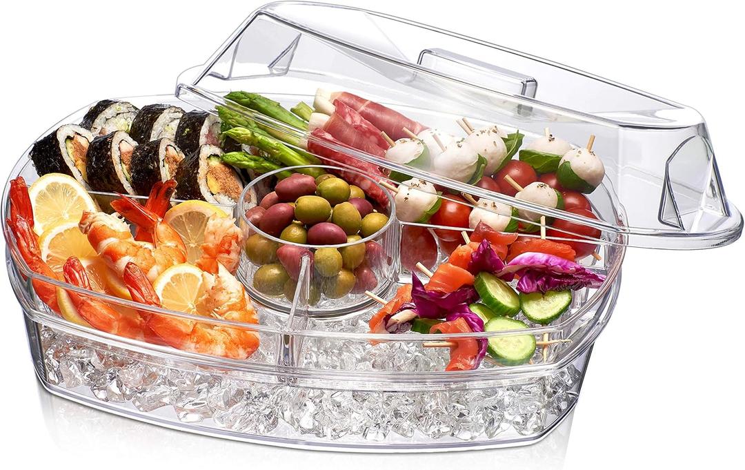 Prodyne Ice Party Platter, 15 1/2" x 11" x 6", Clear