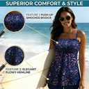 Yonique Bandeau Tankini with Shorts - Strapless Two Piece Swimsuit with Pockets Flowy Bathing Suit 2026 Swimwear (XL)