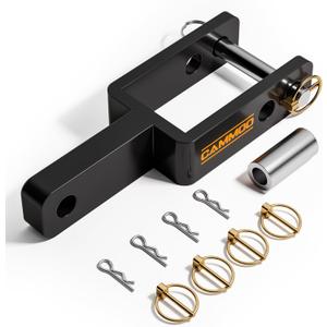 CAMMOO Versatile Quick Hitch Adapter for Category 1 Tractors, 3000-lb Capacity & 2-Height Adjustment, Fits Non-Standard Implements, Complete Kit with Pins and Sleeve, Heavy-Duty Steel, Black