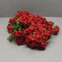 Jexine 120 Pcs Artificial Rose Flowers Bouquet Silk Realistic Flowers Bulk Centerpieces DIY Bride Fake Rose for Home Bridal Wedding Party Decorations(Red)