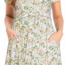 Bearsland Women's Short Sleeve Maternity Nursing Dress Casual Mini T-Shirt Dresses with Pockets (M)