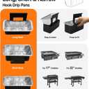 50Pack 5017 Grease Cup Liners for Blackstone Griddle, Disposable Aluminum Foil Drip Pan for Blackstone Accessories 17 22 28 36 Inch, Grease Catcher Grease Tray for Blackstone Rear Grease Trap