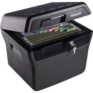 SentrySafe Fireproof and Waterproof Lock Box with Key Lock, File Safe with Carrying Handles for Documents, 0.66 Cubic Feet, 14.1 x 16.6 x 13.8 Inches, FHW40100