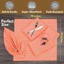 Native Fab 100% Cotton Cloth Napkins 18x18 inches, Houndstooth Dinner Napkins, Set of 12, Soft Breathable Absorbent, Machine Washable Cloth Napkins, Orange