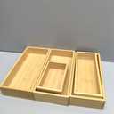 bamboo drawer organizer Set,expandable drawer dividers,wooden storage organizers,drawer organizers for kitchen, bathroom,flatware,Tea Bag Organizer (1 X 5PCS Natural)