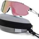 Dreammonkey Toddler Baseball Sunglasses 2T 3T 4T Baseball T Ball Lightweight UV400 Sports Cycling Shades For Boys Girls (White Black Frame Orange Lens)