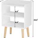 LUCKNOCK Night Stand, White Bedside Table, Modern End Table with Open Storage, Small nightstand for Small Space, Living Room, Bedroom, Kids Room, Dorm.