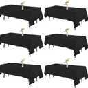 6 Pack Black Table Cloths Rectangle 6ft 60102 Inch Polyester Black Tablecloth Washable Wrinkle Resistant Table Covers for Wedding Party Birthday Banquet