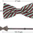 2 x DecTwig Christmas BowTie for Men - Festive Red Holiday BowTies with Snowflake Patterns, Funny Christmas Neck Bow Ties For Men (001-stripe)