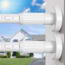 MEXAU 2 Pack White Tension Curtain Rods 41-126 In Extra Long Outdoor Patio Curtain Rods No Drilling Adjustable Heavy Duty Tension Rods for Windows Bathroom Living Room Curtains, Rod Diameter 1.26In