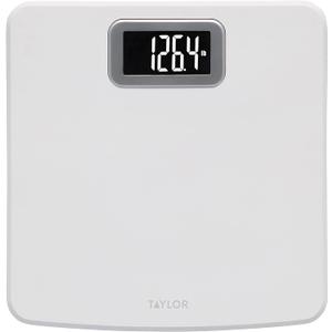 Taylor Digital Scale for Body Weight, High 400 LB Capacity, Easy to Read Readout Display with Silver Bezel Accent, Durable Platform, White