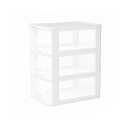 Gonice Small 3 Drawer Storage Organizer, White Plastic Drawer Storage, Small Desktop Organizer for Home, Office