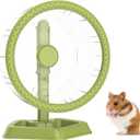 Hamster Wheel, Quiet Spinner Hamster Running Exercise Wheel with Adjustable Stand for Small Animals Syrian Dwarf Gerbils Mice (Green, Large (24cm))