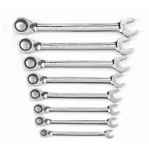 GearWrench 9533N 8 Pc. 72-Tooth 12 Point Reversible Ratcheting Combination SAE Wrench Set