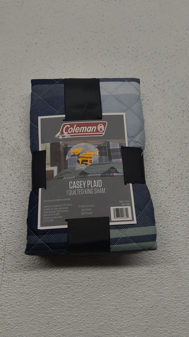 Coleman Casey Plaid 1Quilted King Sham 20 x 36in