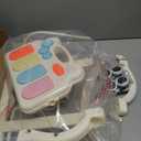 Portable Baby Bouncer Seat 0-18 Months,Detachable Piano & Hanging Toys,3-Level Recline (Rock/Fix),Foldable with Quiet Wheels,Baby Shower