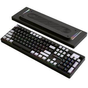 OOCTPK Wireless Mechanical Keyboard, Chilkey ND104 Gaming Keyboard with LCD Screen, 104% Hot Swappable Custom Keyboard with Knob, RGB Backlit, Bluetooth 5.4/2.4GHz/USB-C, Full-Aluminum, PC/Mac Support