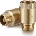 Zonon 2 Pcs 3/4 Inch Check Valve One Way Brass Non Return in Line Check Valve with Backflow Prevention NPT Male in FNPT out for Garden Hose Well Pumps Irrigation Systems Chemical Industry