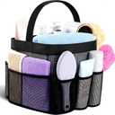 Mesh Shower Caddy Portable for College Dorm Room Camping Essentials, Shower Caddy Dorm with 9-Pockets, Large Capacity Hanging Basket Bathroom Bag for Toiletry, Swimming, Gym, Camp, Beach, Black