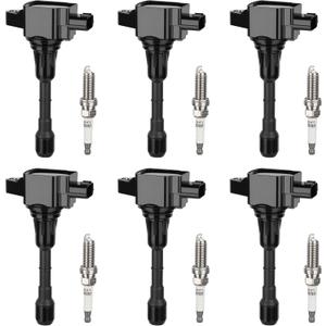 Set of 6 Ignition Coil Packs & Iridium Spark Plugs For Nissan Murano Maxima Altima Pathfinder For Infiniti G35 EX35 JX35 2009 2010 2011 2012 2013 2014 2015 2016 3.5L V6 Coils Spark Plugs UF550
