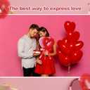 6 Pcs Valentines Day Tree Picks Large Red Pink Heart San Valentine Ornaments with Bow for Valentine's Day Tree Topper Decor Wedding Flower Arrangements Party Crafts Supplies