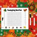 Jumbo Thanksgiving Word Search Poster Giant 36"x24" Wall Game with 50 Words Giant Thanksgiving Word Search Giant Word Search Poster Thanksgiving Game for Family Holiday Party decorations(Thanksgiving)