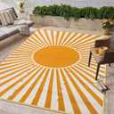 Wonnitar 5x8 Waterproof Outdoor Rug - Reversible Plastic Straw Camping Rug, Portable Outside Patio Carpet for Deck, Indoor Outdoor Mat for Backyard RV Camper Garden Picnic (Orange, 5'x8') (5 x 8 Feet, Orange)