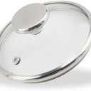 LC LICTOP Tempered Glass Lid for 5.5 Inch Cookware, Steam Vented Cover, Dishwasher & Oven Safe up to 400F, Universal Replacement for Pans & Skillets, Rounded 304 Stainless Steel Rim with Round Knob