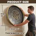 24'' Antique Bronze Industrial Steampunk Wall Clock, 24in